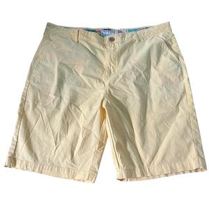 Hudson & Barrow Men's Yellow Flat Front Chino Shorts Size 38